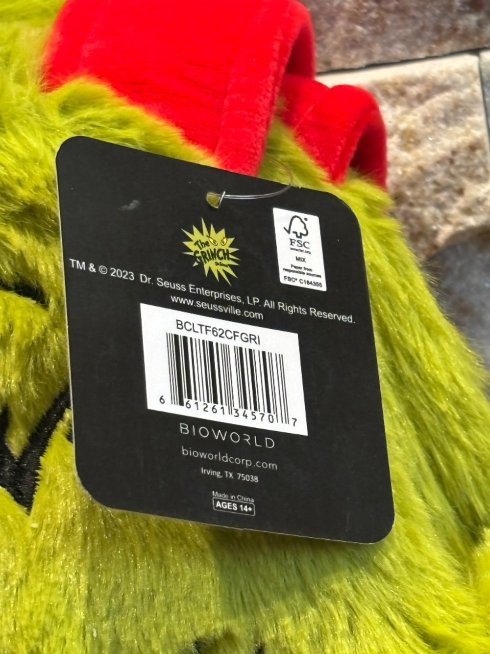 Dr. Seuss’ The Grinch Plush Tote Bag & Wallet Set - Officially Licensed - Picture 5 of 16